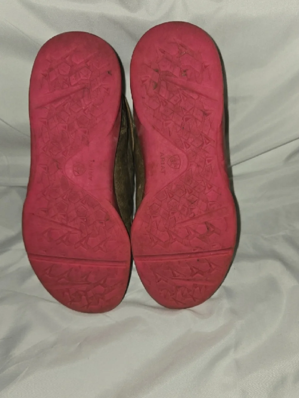 Ariat Floral Canvas & Suede Moccasins in Pink, Olive & Brown